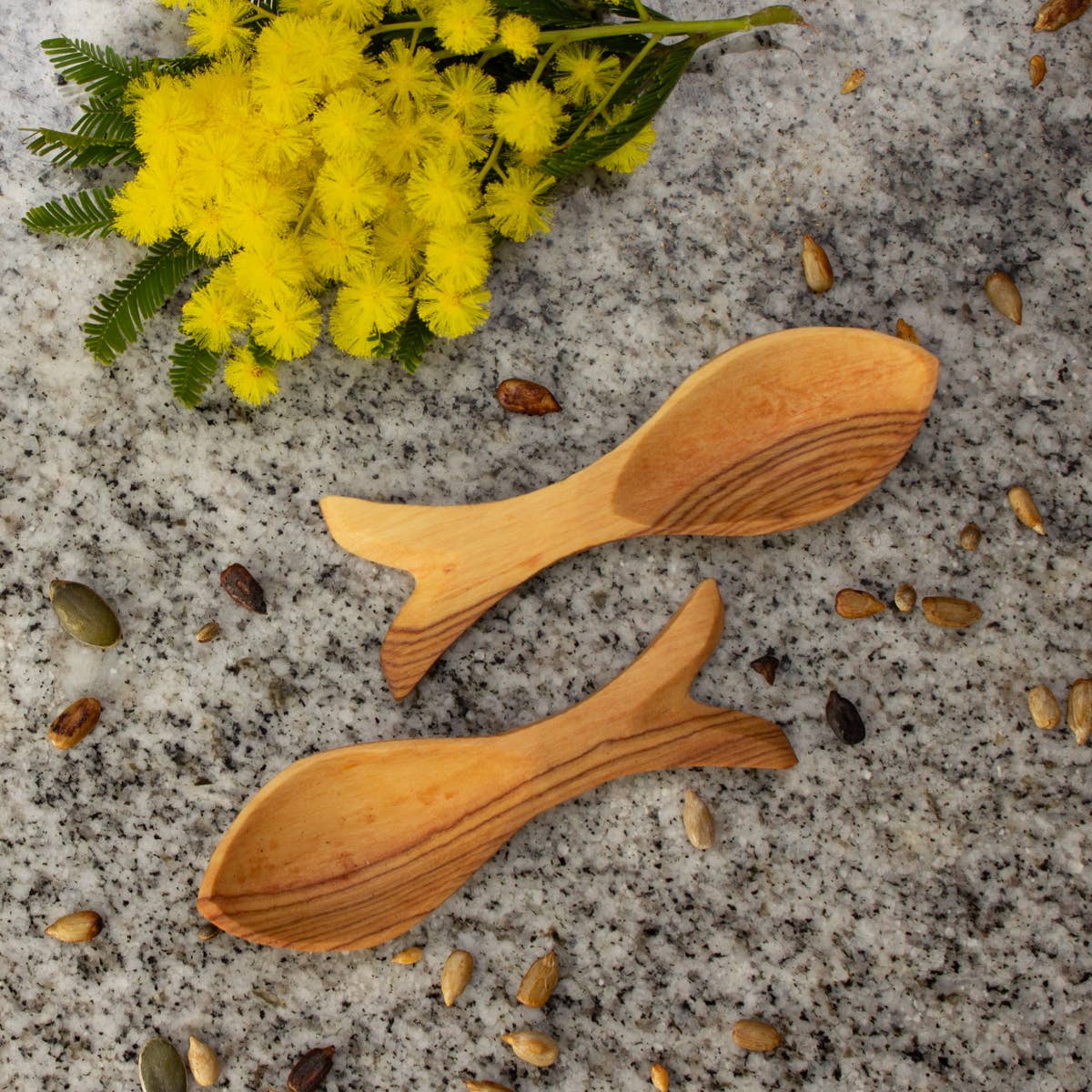 Olive Wood Fish Spoons - Image 3