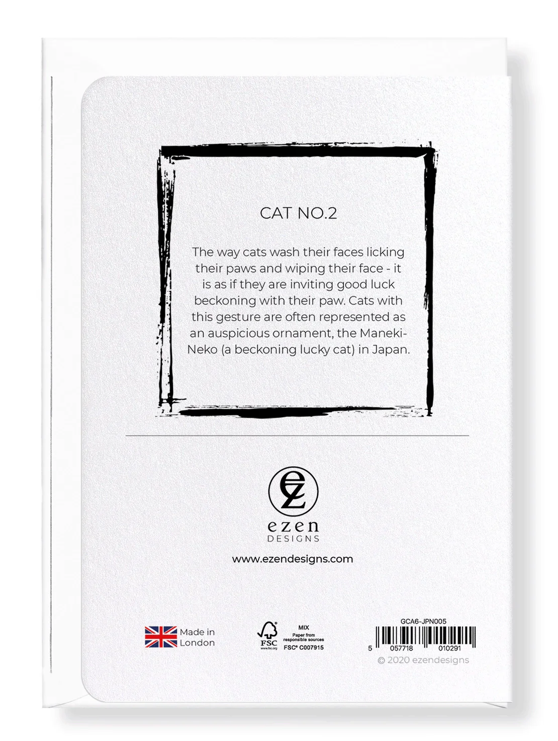 Black Cat Japanese Greetings Card - Image 3