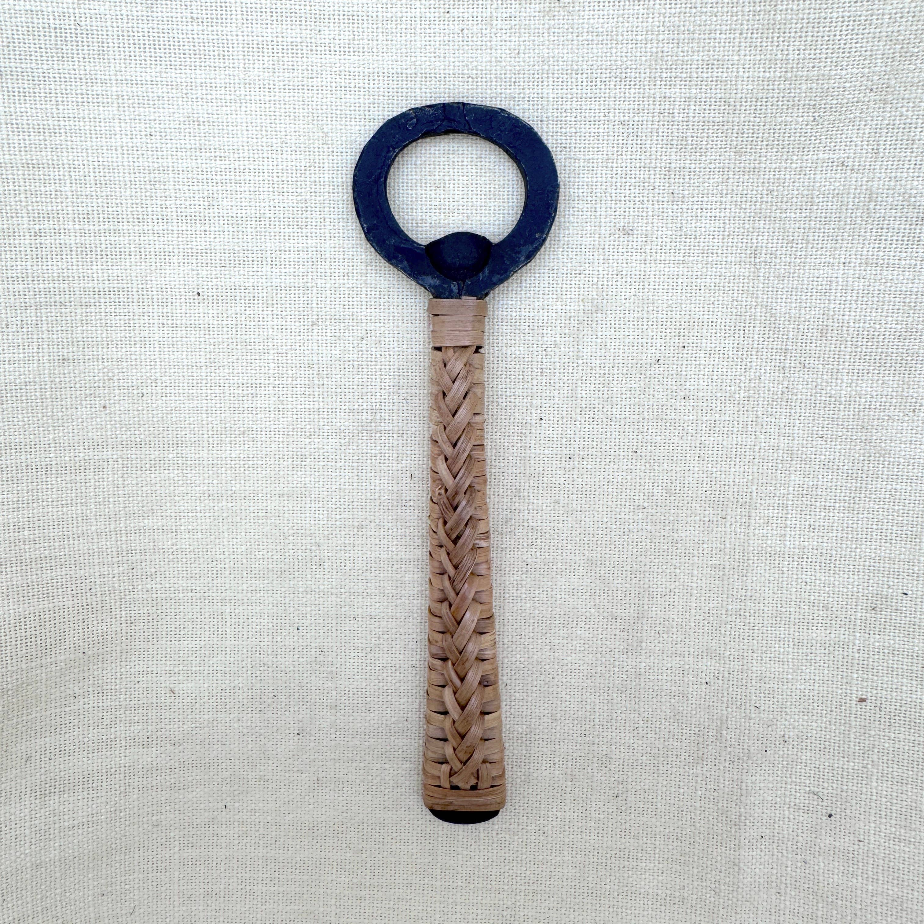 Handwoven Bamboo & Forged Iron Bottle Opener – Handmade in India - Image 2