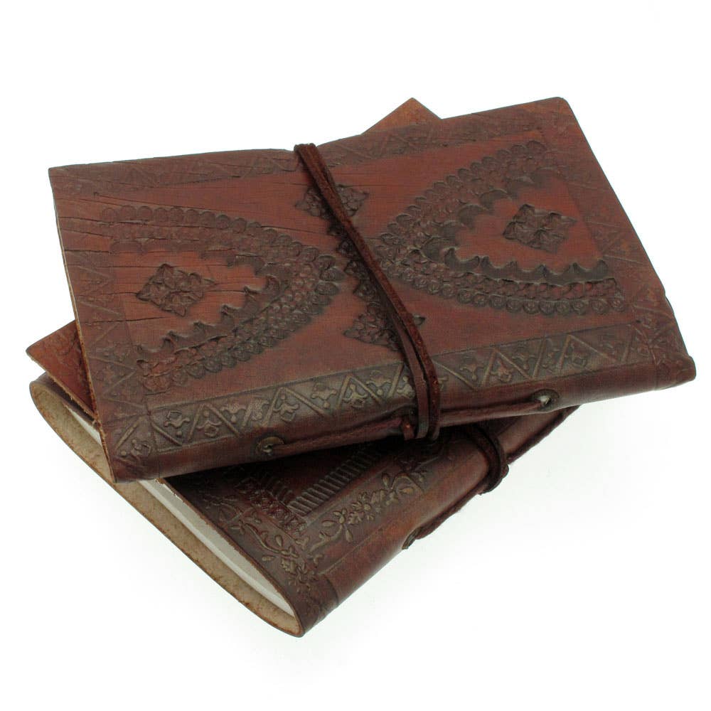 Indra Medium Embossed Leather Notebook - Image 3