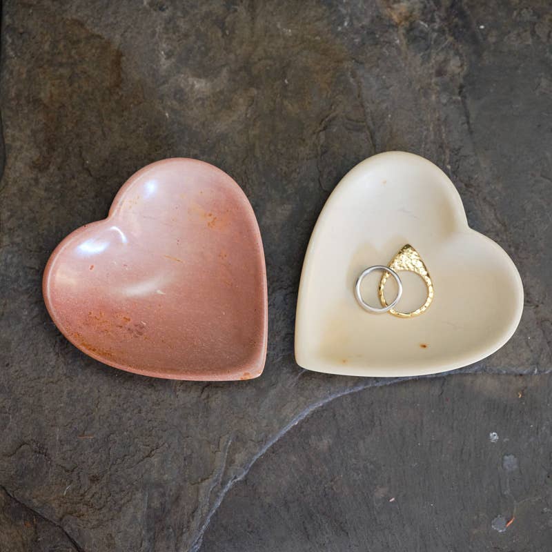 Kenyan Hand Carved Soapstone Heart Dish - Image 2