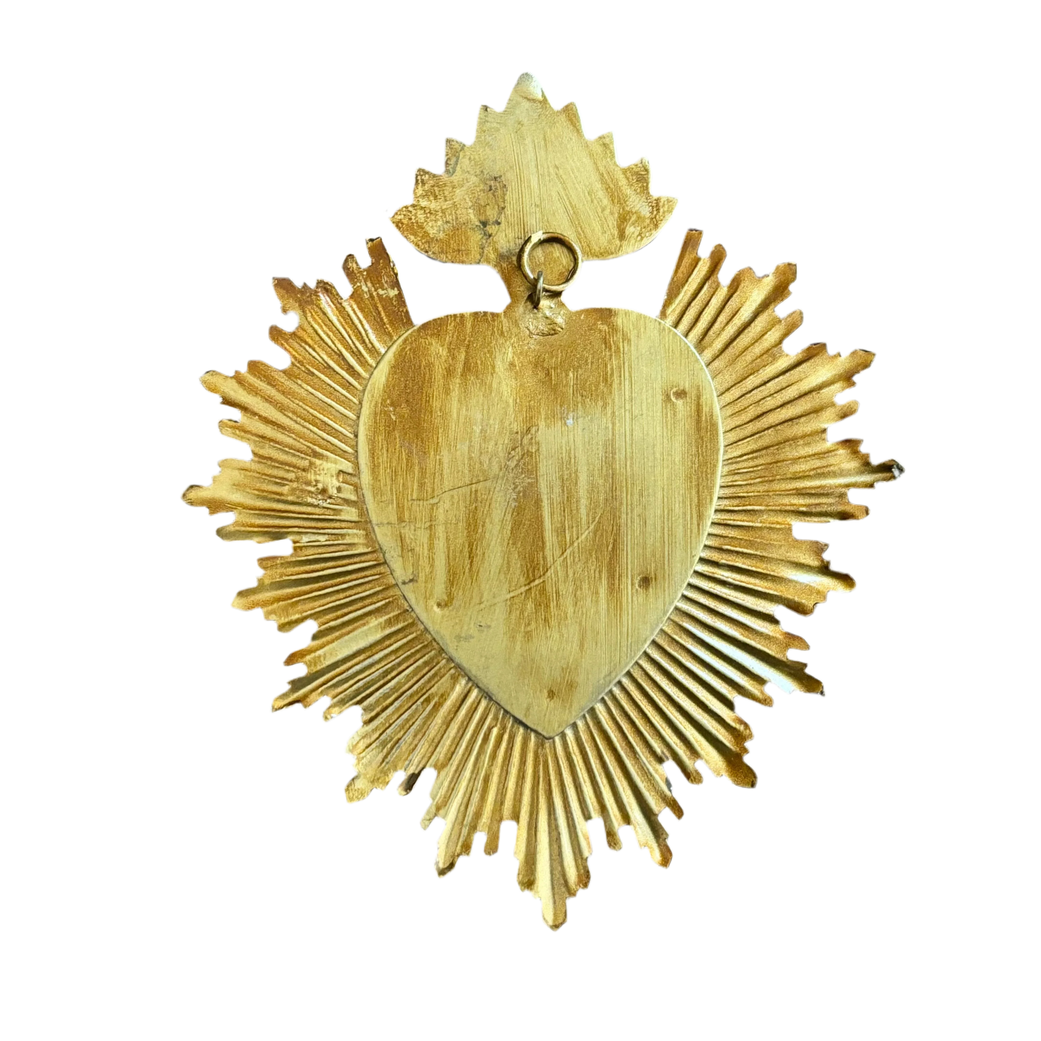 Flaming Sacred Heart Milagros Locket - Image 3