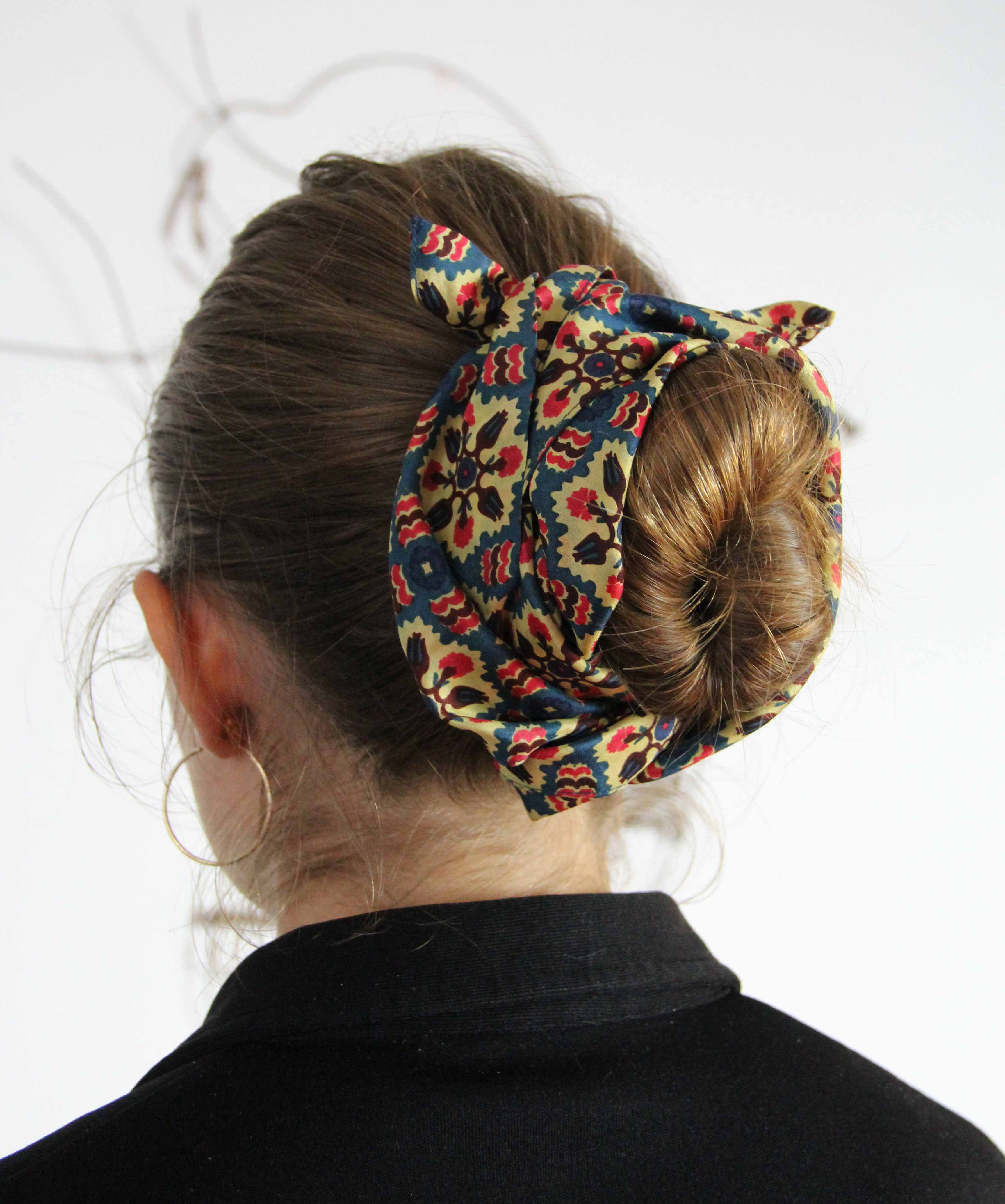 Marrakech Yellow Headband - 100% Silk - Image 5