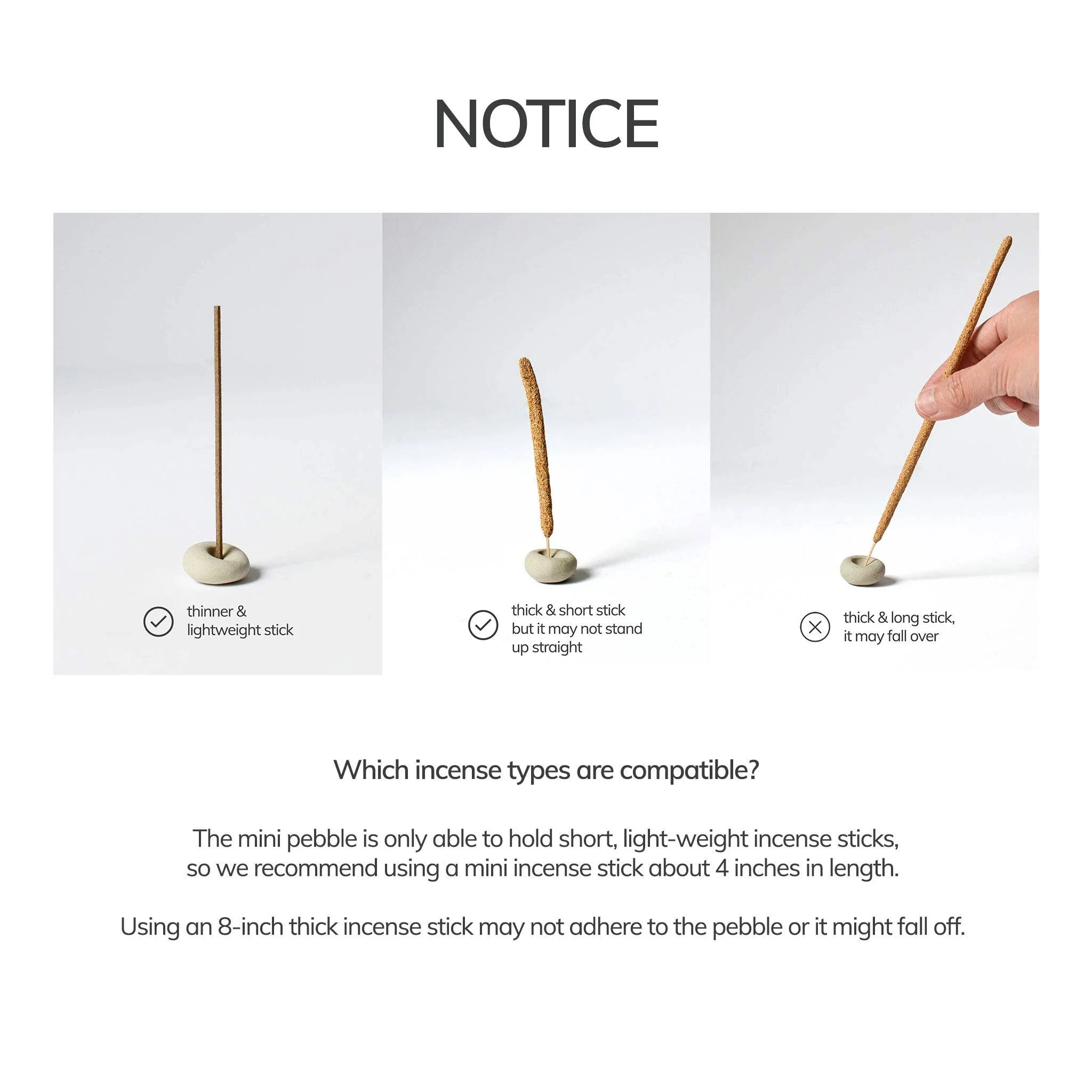 Mini Beige Ceramic Pebble Incense Holder - Image 7