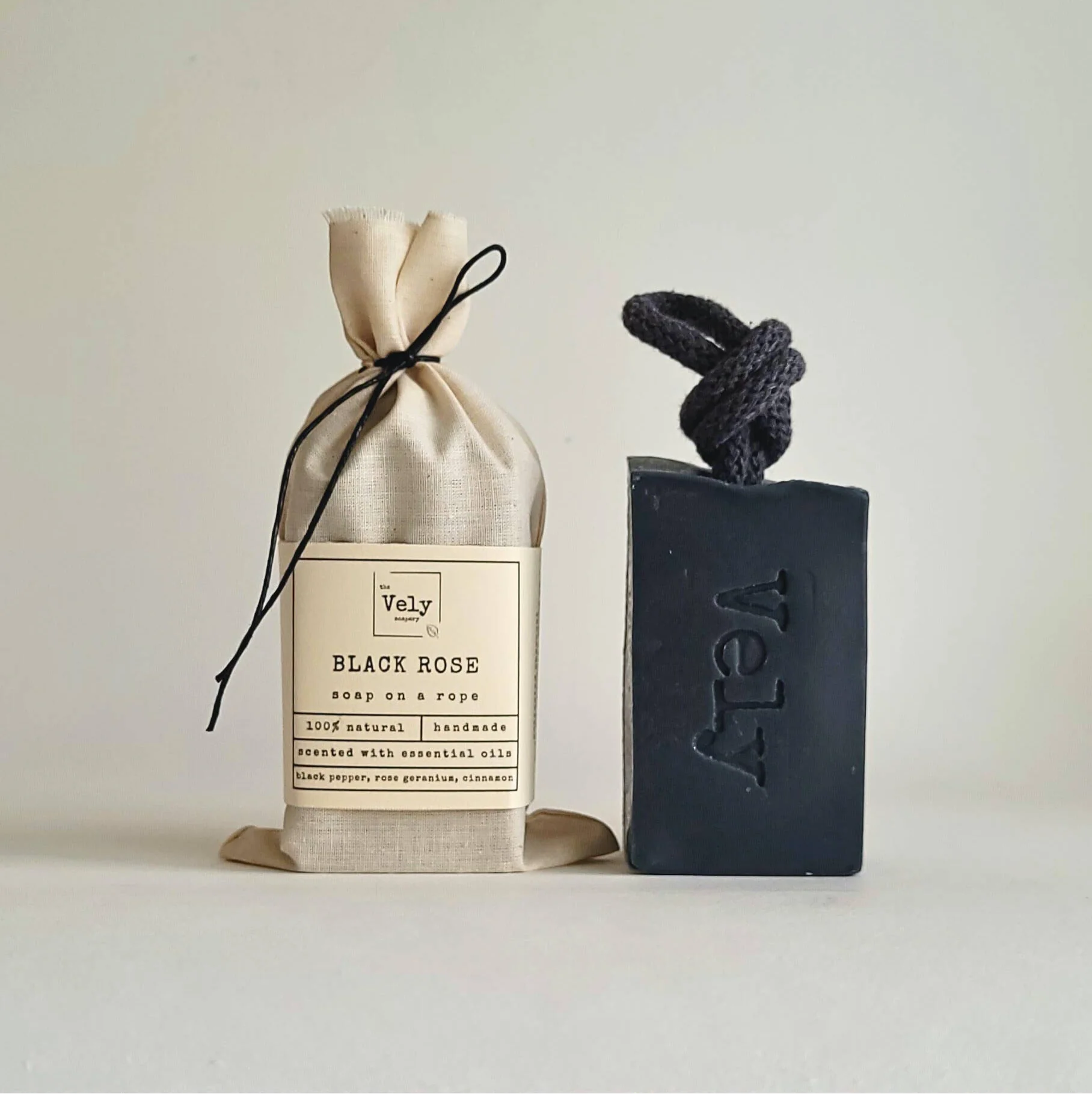 Vely Soap On A Rope “Black Rose"