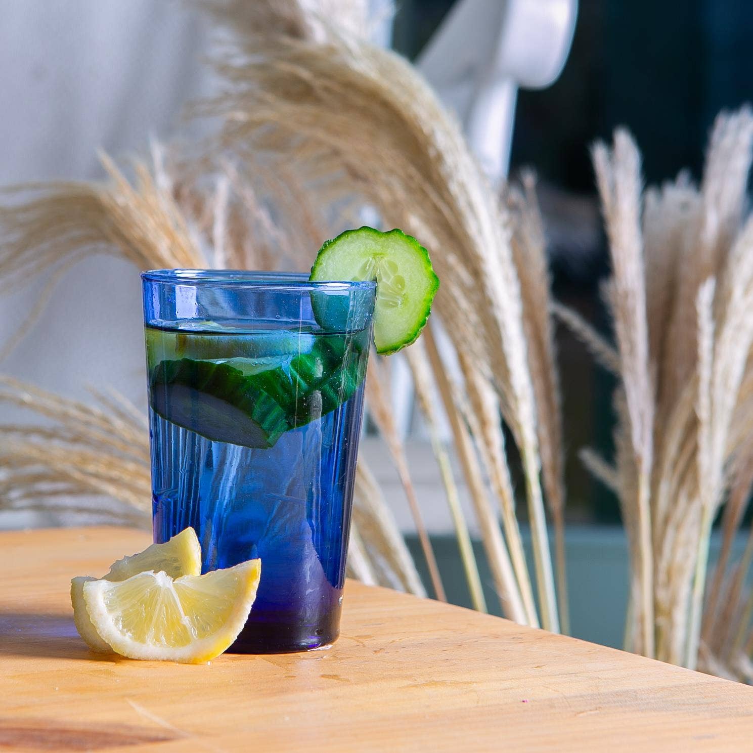 Morrocan Blue Recycled Highball Glass - Image 3