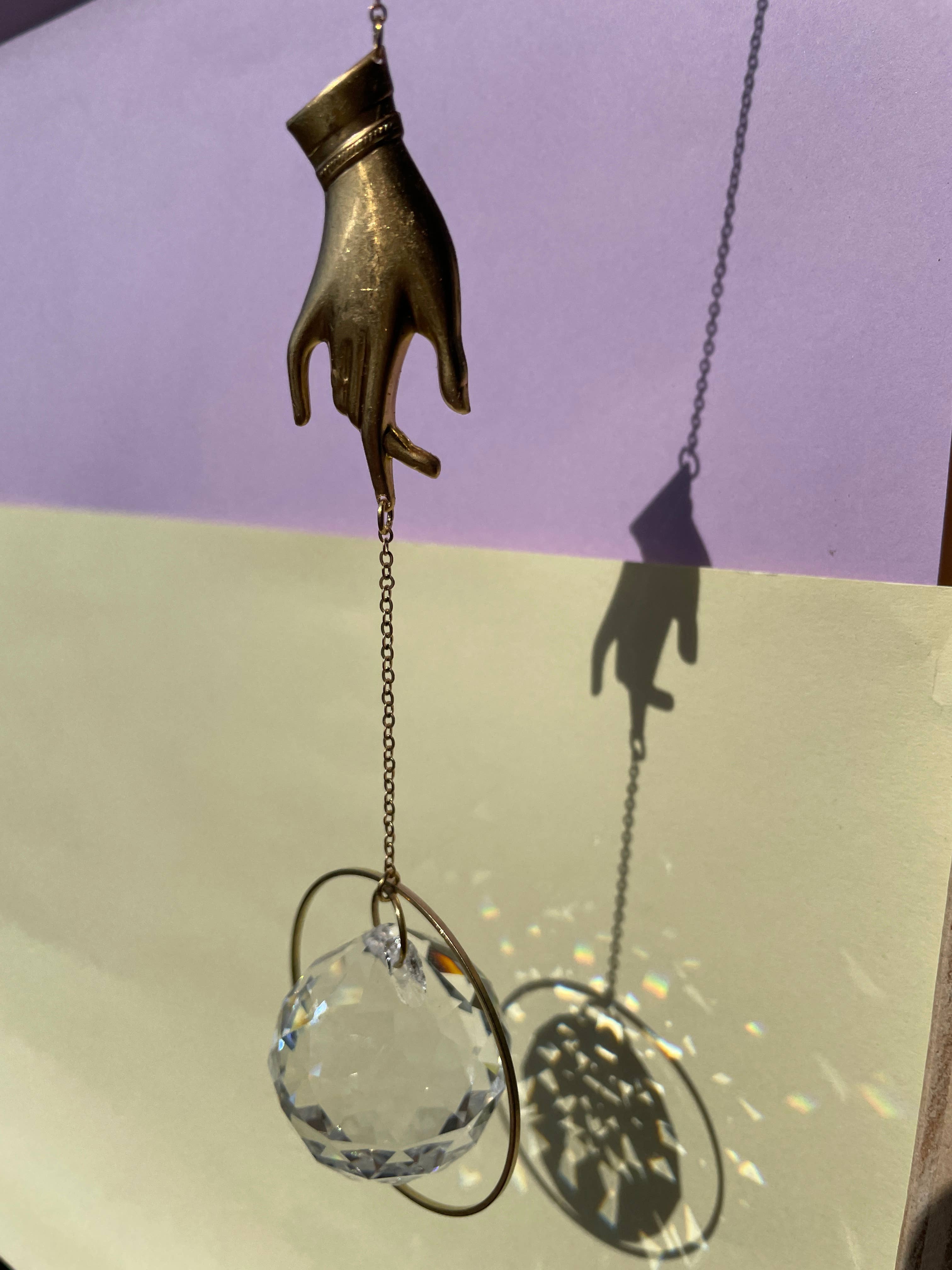 The Brass Hand Prism Suncatcher - Image 3