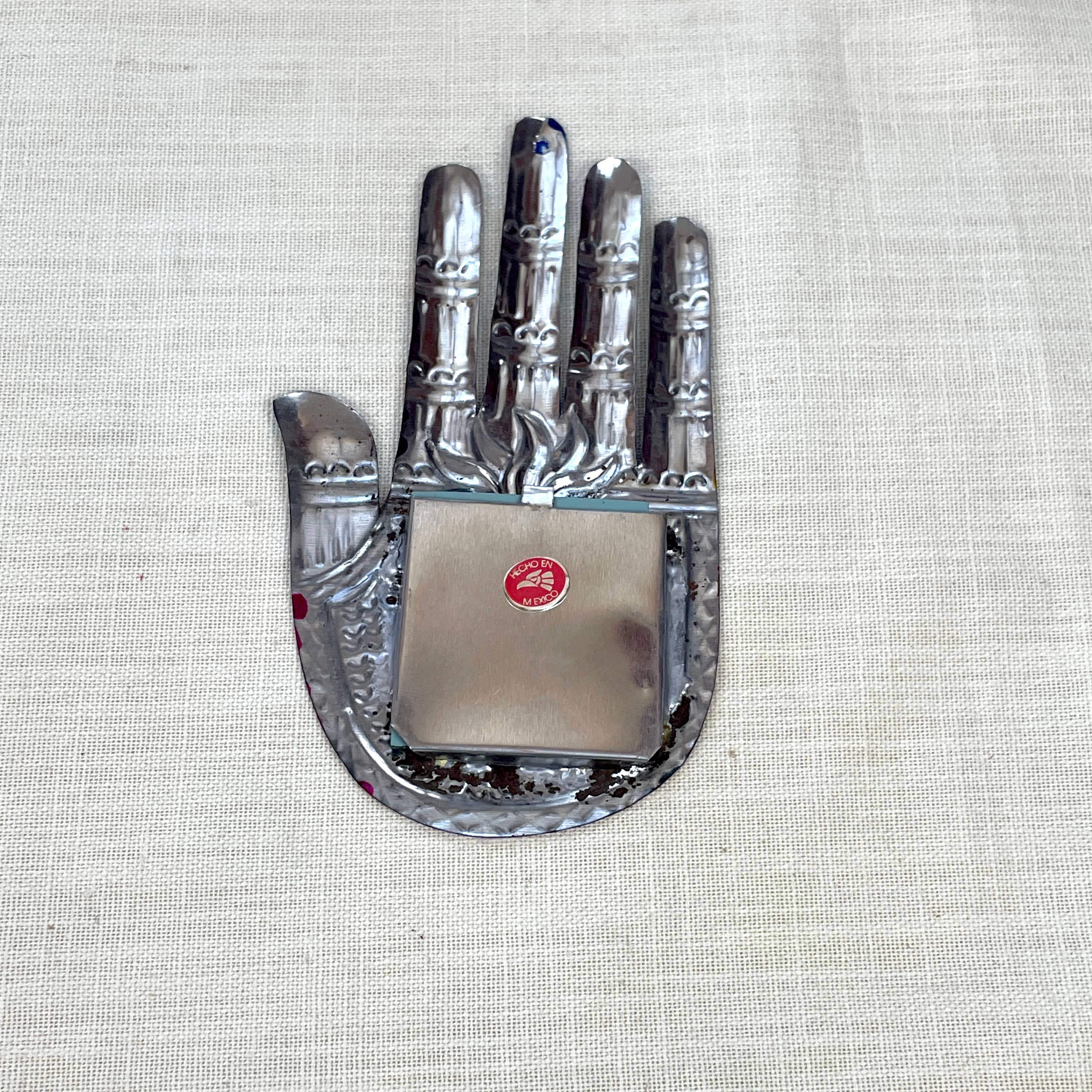 Tin Hand with Heart Mirror Milagros - Image 3